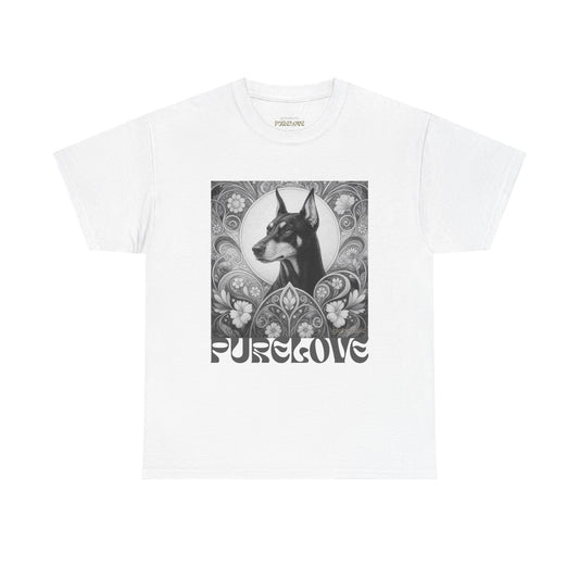 Doberman Vintage Unisex Cotton Tee for Dog Lovers (Black & White)