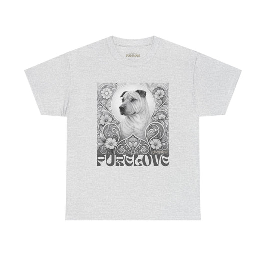 Shar Pei Vintage Graphic T-Shirt – Unisex Cotton Tee for Dog Lovers (Black & White)