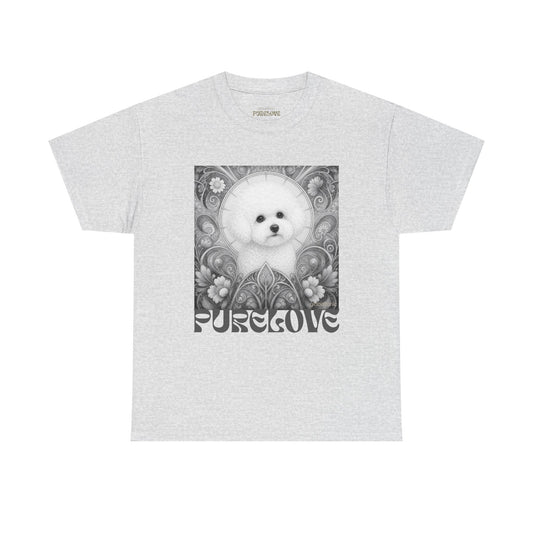 Bichon Frise Vintage Unisex Cotton Tee for Dog Lovers (Black & White)