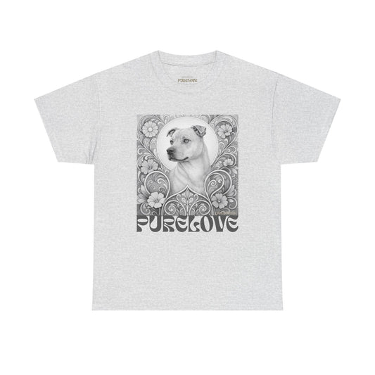 Staffy Tan Vintage Graphic T-Shirt – Unisex Cotton Tee for Dog Lovers (Black & White)