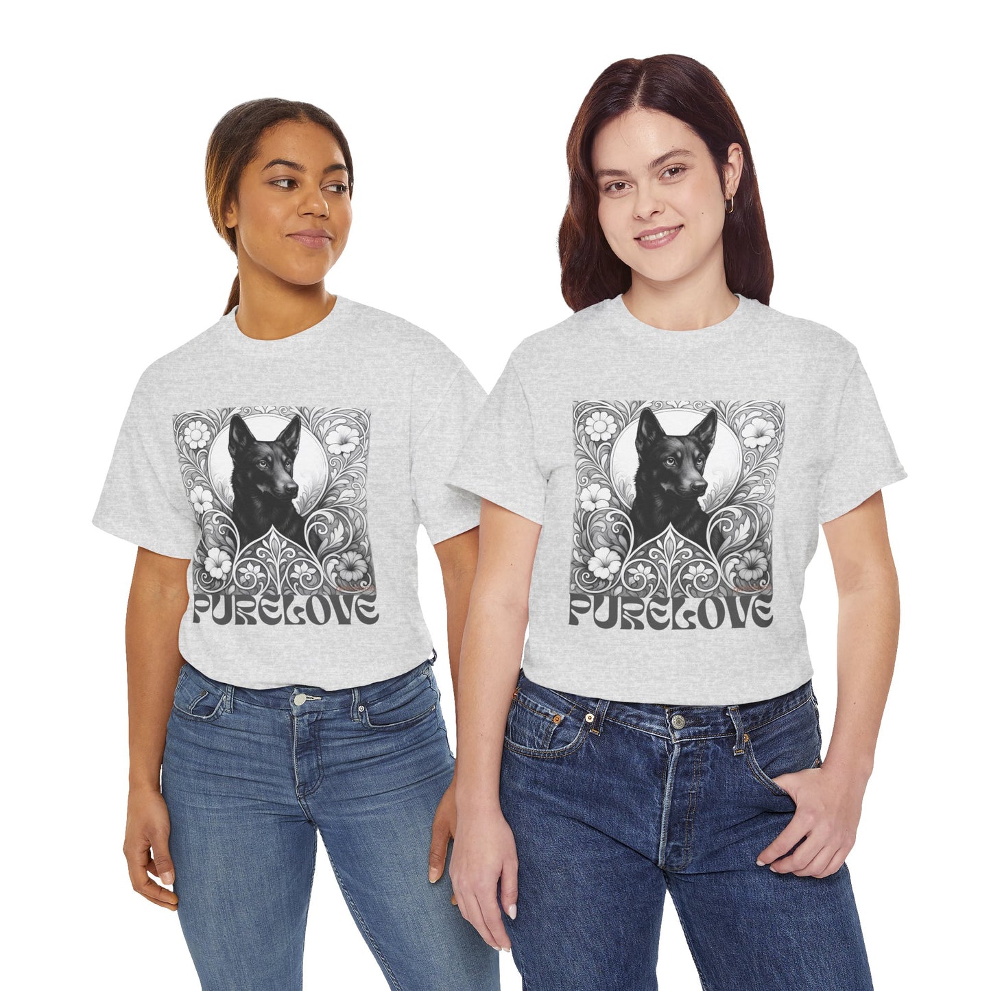 Kelpie Black Vintage Unisex Cotton Tee for Dog Lovers (Black & White)