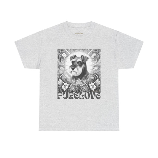 Schnauzer Vintage Unisex Cotton Tee for Dog Lovers (Black & White)