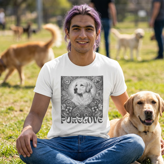 Labrador Vintage Unisex Cotton Tee for Dog Lovers (Black & White)