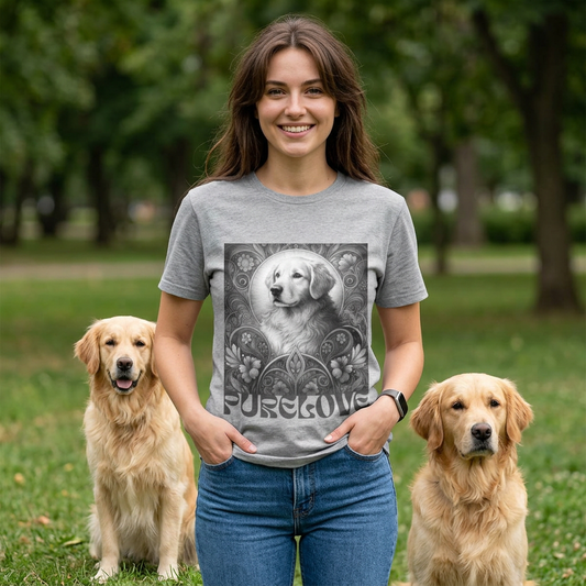 Golden Retriever Vintage Unisex Cotton Tee for Dog Lovers (Black & White)