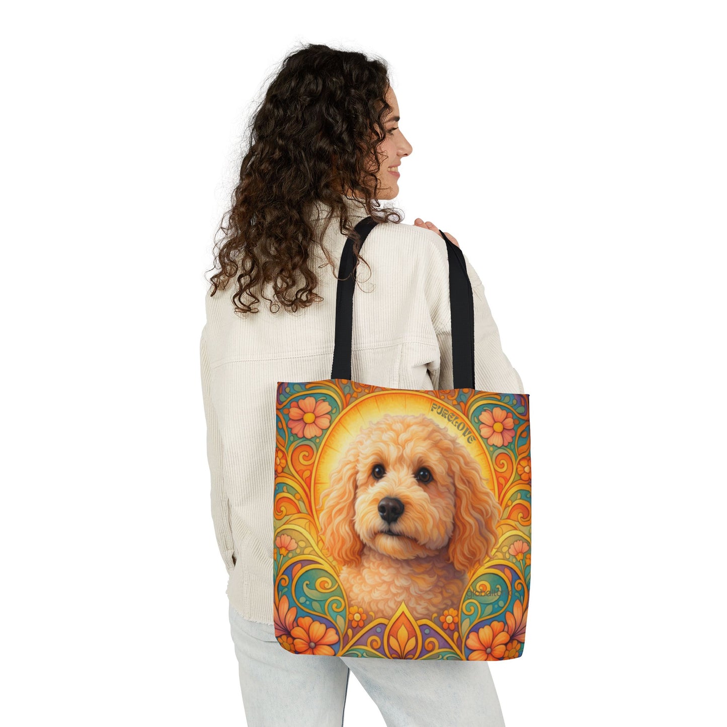 Goldendoodle (Groodle) All-Over Print Canvas Tote Bag – Colourful Artistic Dog Lover Gift