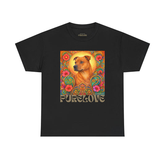 Staffy Tan Vintage Graphic T-Shirt – Unisex Cotton Tee for Dog Lovers