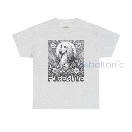 Afghan Vintage Unisex Cotton Tee for Dog Lovers (Black & White) Ash / S T-Shirt