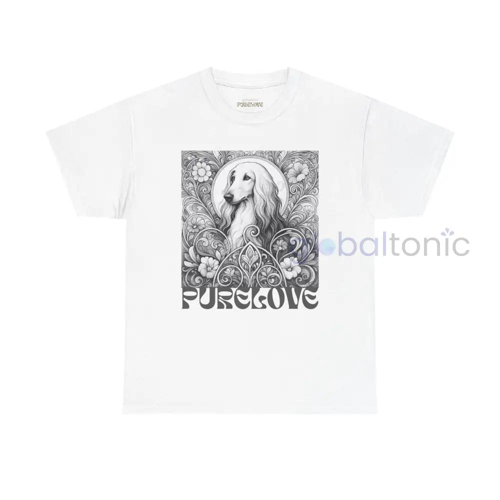 Afghan Vintage Unisex Cotton Tee for Dog Lovers (Black & White) T-Shirt