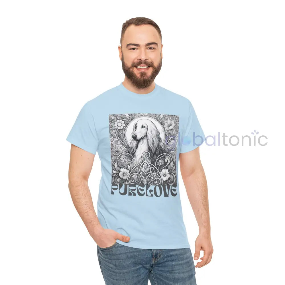 Afghan Vintage Unisex Cotton Tee for Dog Lovers (Black & White) T-Shirt