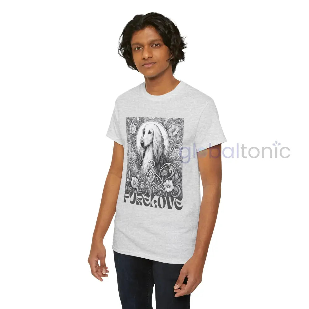 Afghan Vintage Unisex Cotton Tee for Dog Lovers (Black & White) T-Shirt