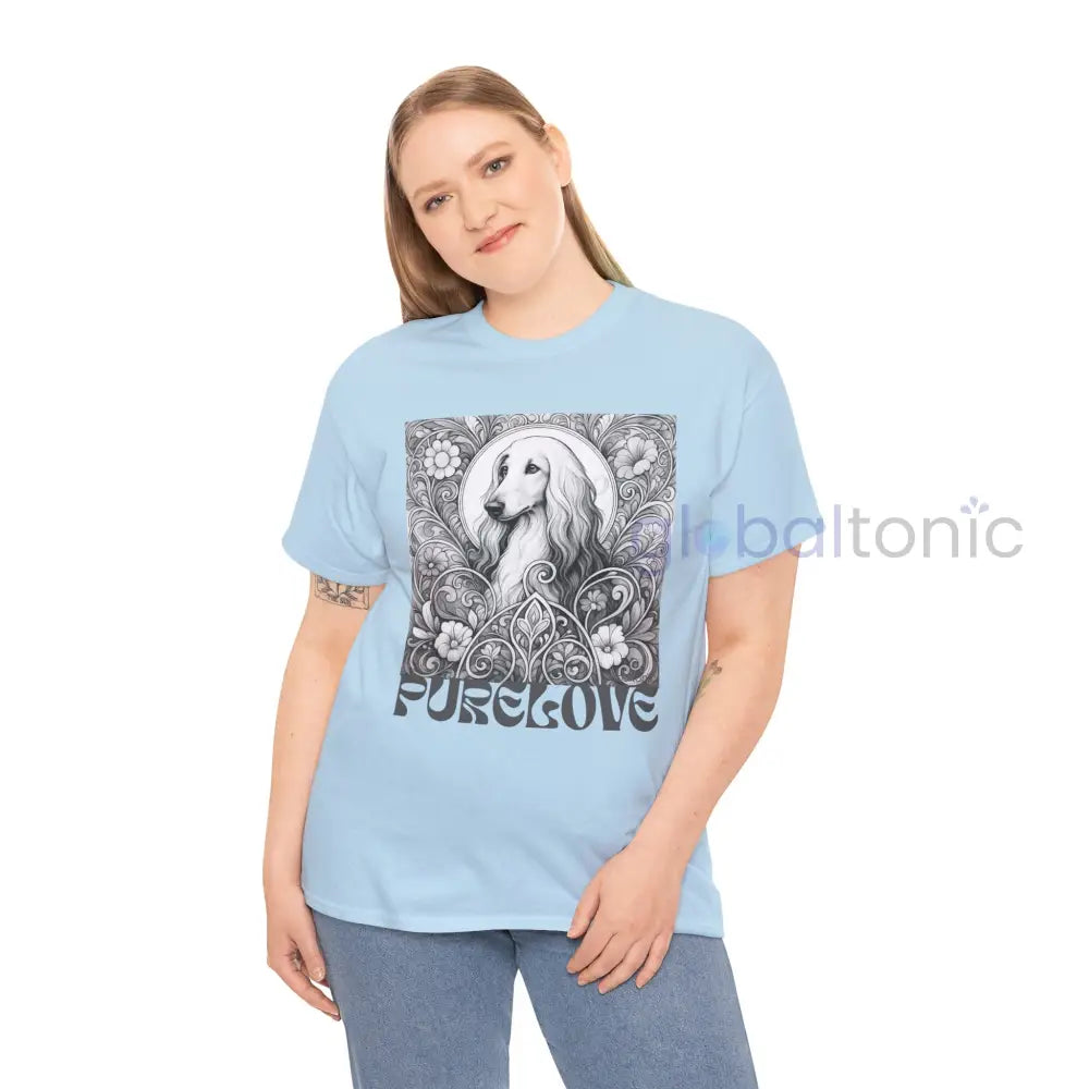 Afghan Vintage Unisex Cotton Tee for Dog Lovers (Black & White) T-Shirt