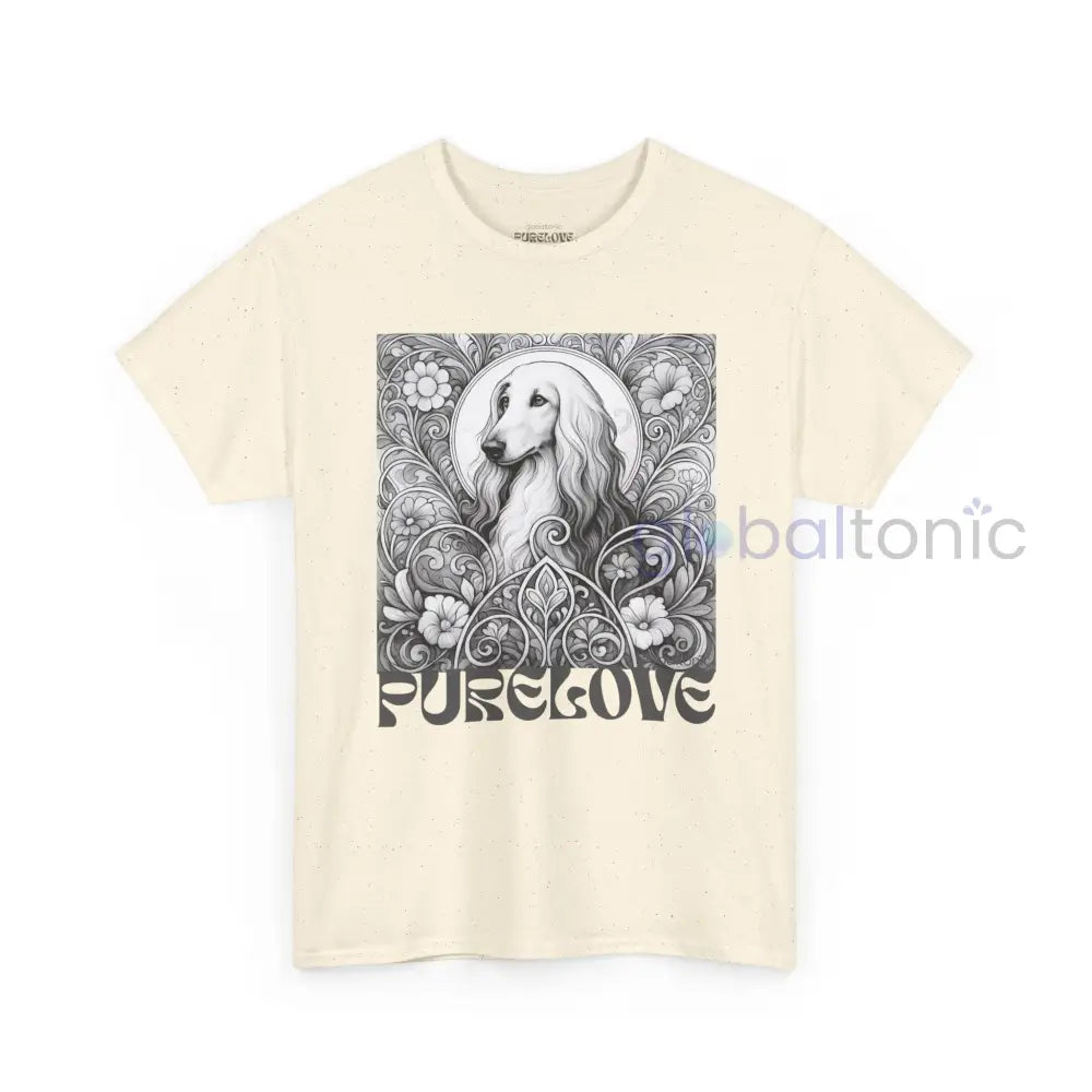Afghan Vintage Unisex Cotton Tee for Dog Lovers (Black & White) T-Shirt
