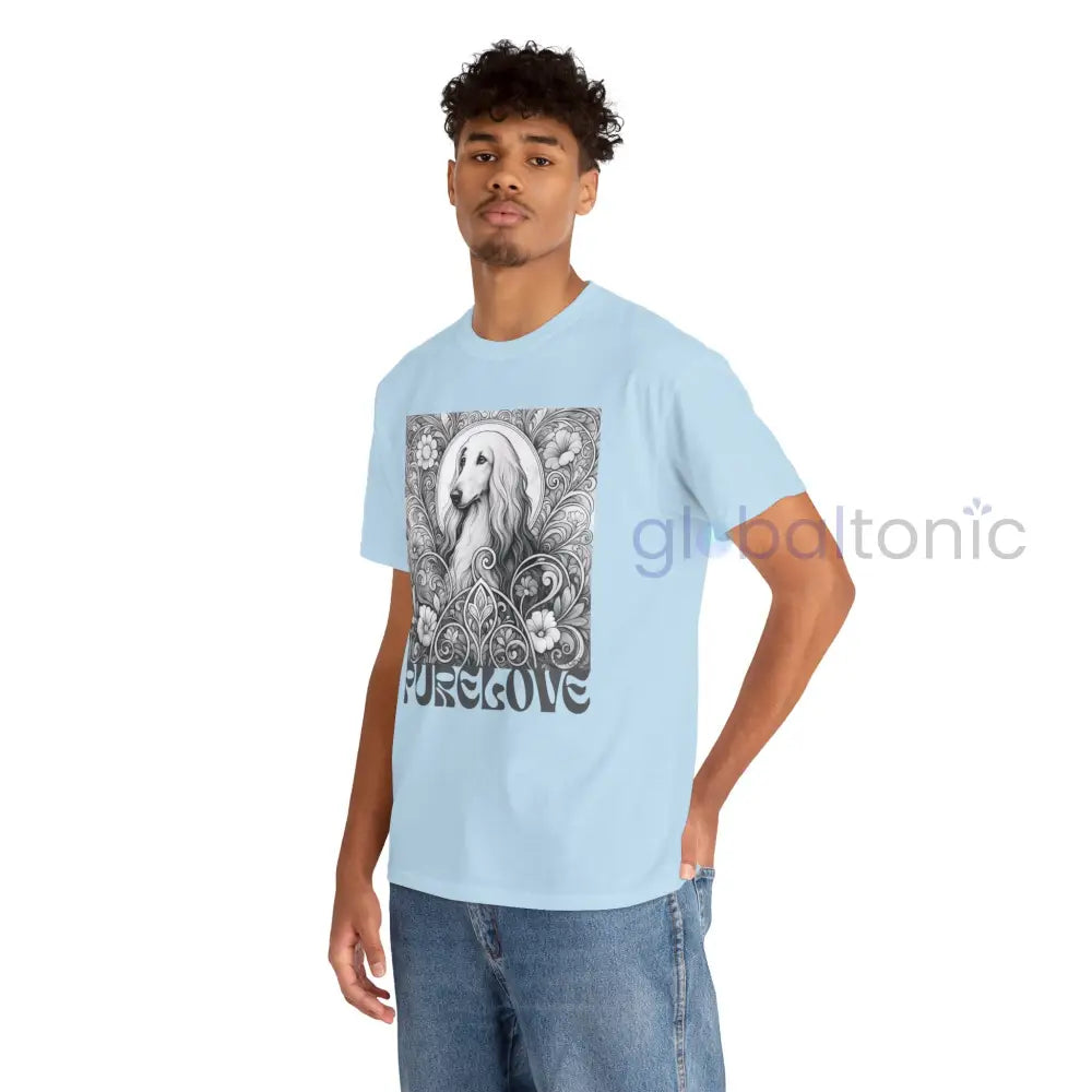 Afghan Vintage Unisex Cotton Tee for Dog Lovers (Black & White) T-Shirt