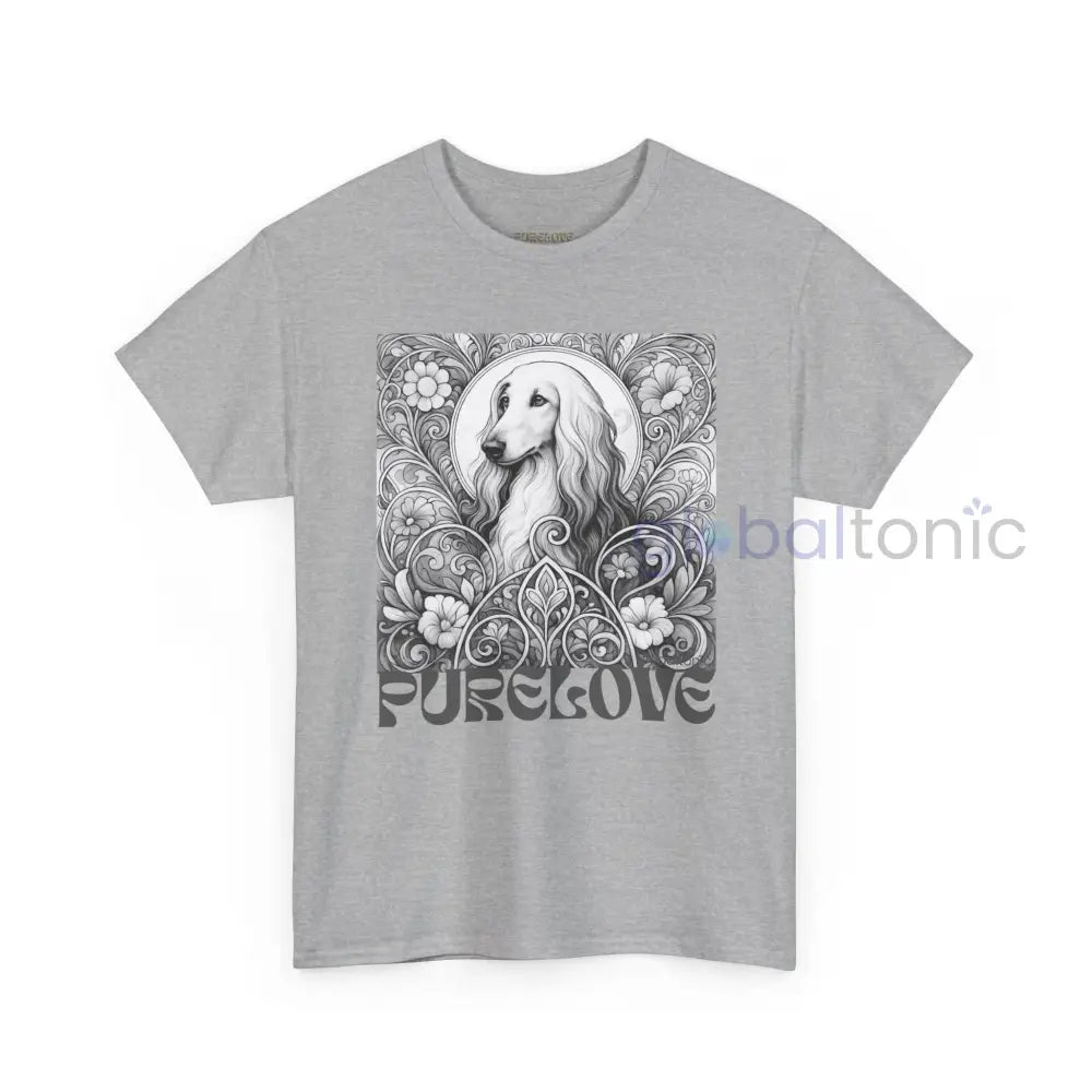Afghan Vintage Unisex Cotton Tee for Dog Lovers (Black & White) T-Shirt