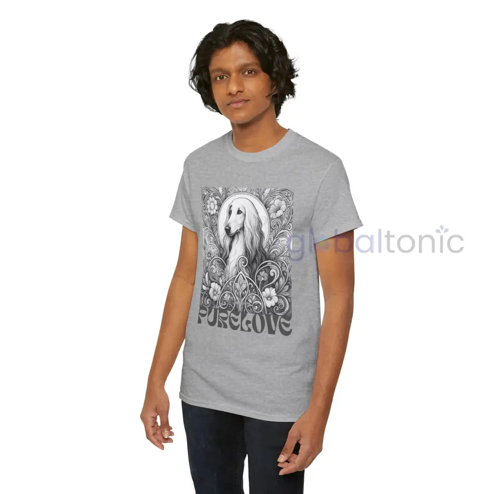 Afghan Vintage Unisex Cotton Tee for Dog Lovers (Black & White) T-Shirt