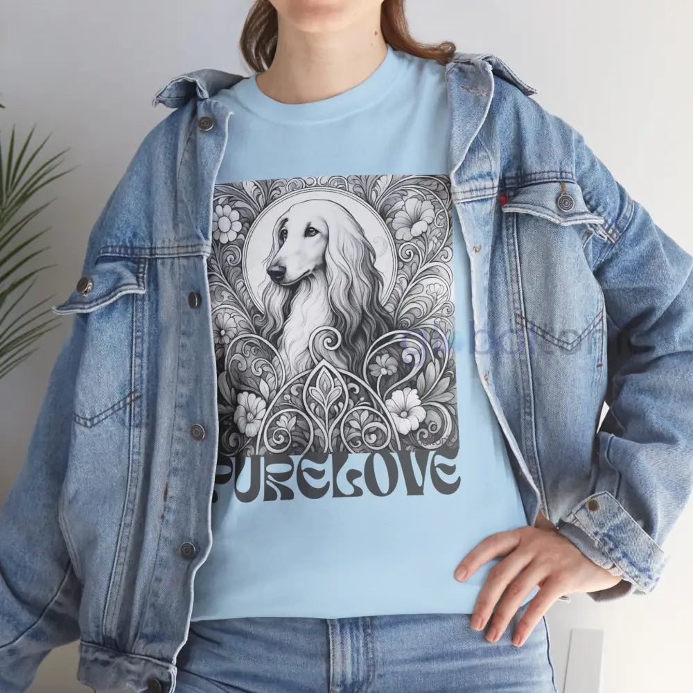 Afghan Vintage Unisex Cotton Tee for Dog Lovers (Black & White) T-Shirt