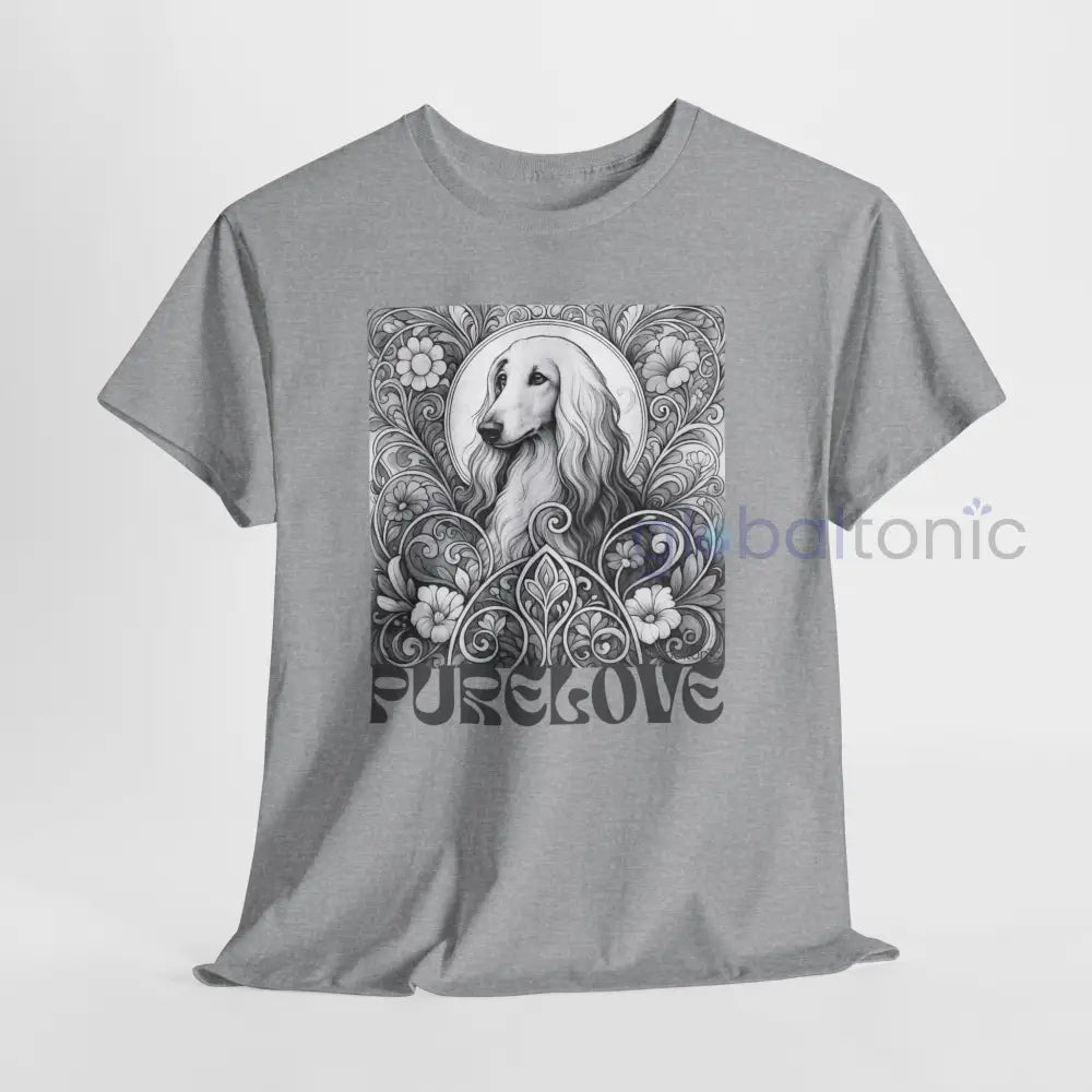 Afghan Vintage Unisex Cotton Tee for Dog Lovers (Black & White) T-Shirt