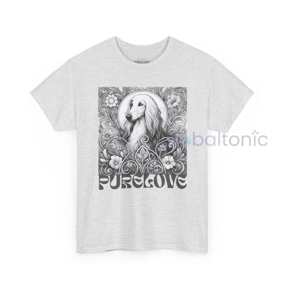 Afghan Vintage Unisex Cotton Tee for Dog Lovers (Black & White) T-Shirt