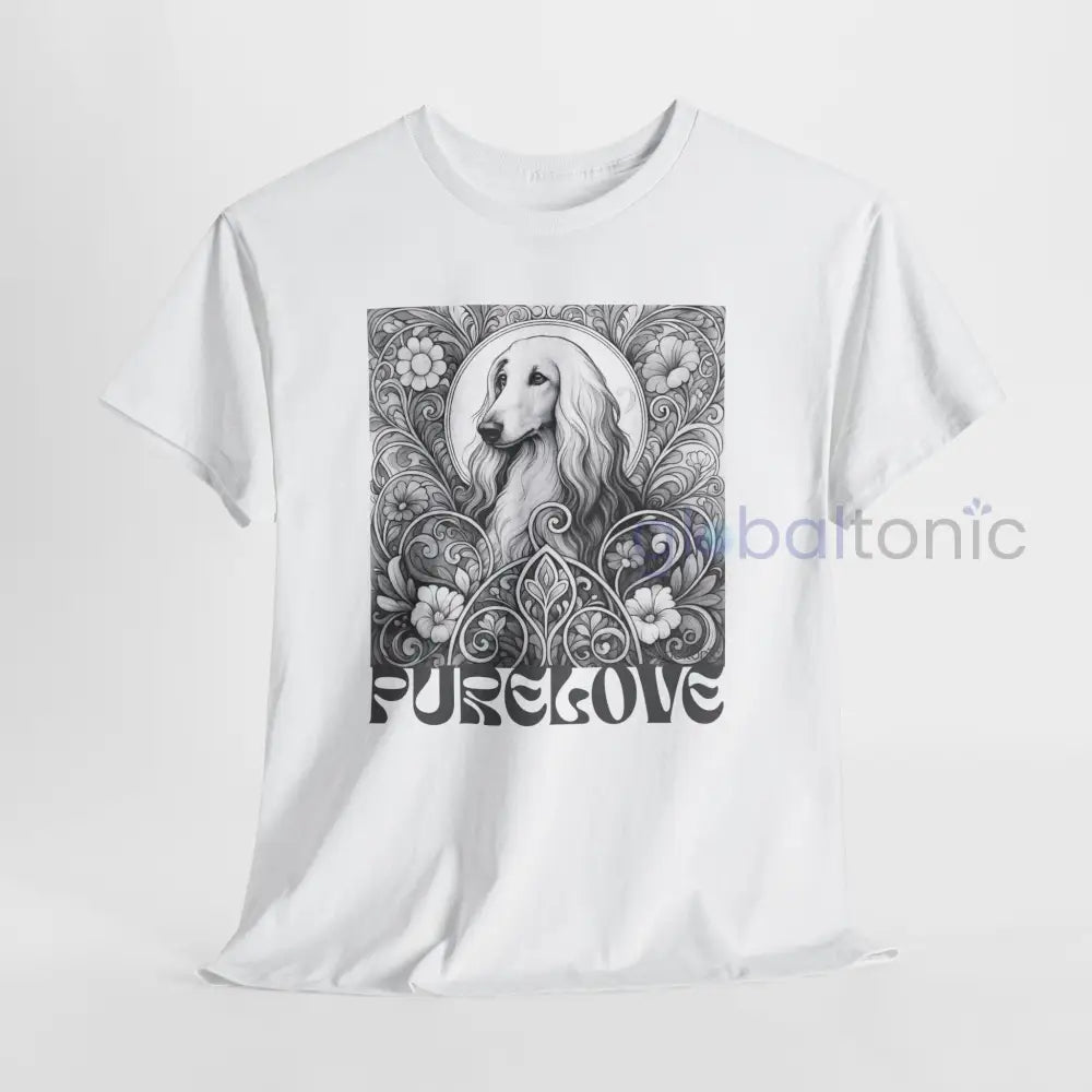 Afghan Vintage Unisex Cotton Tee for Dog Lovers (Black & White) T-Shirt
