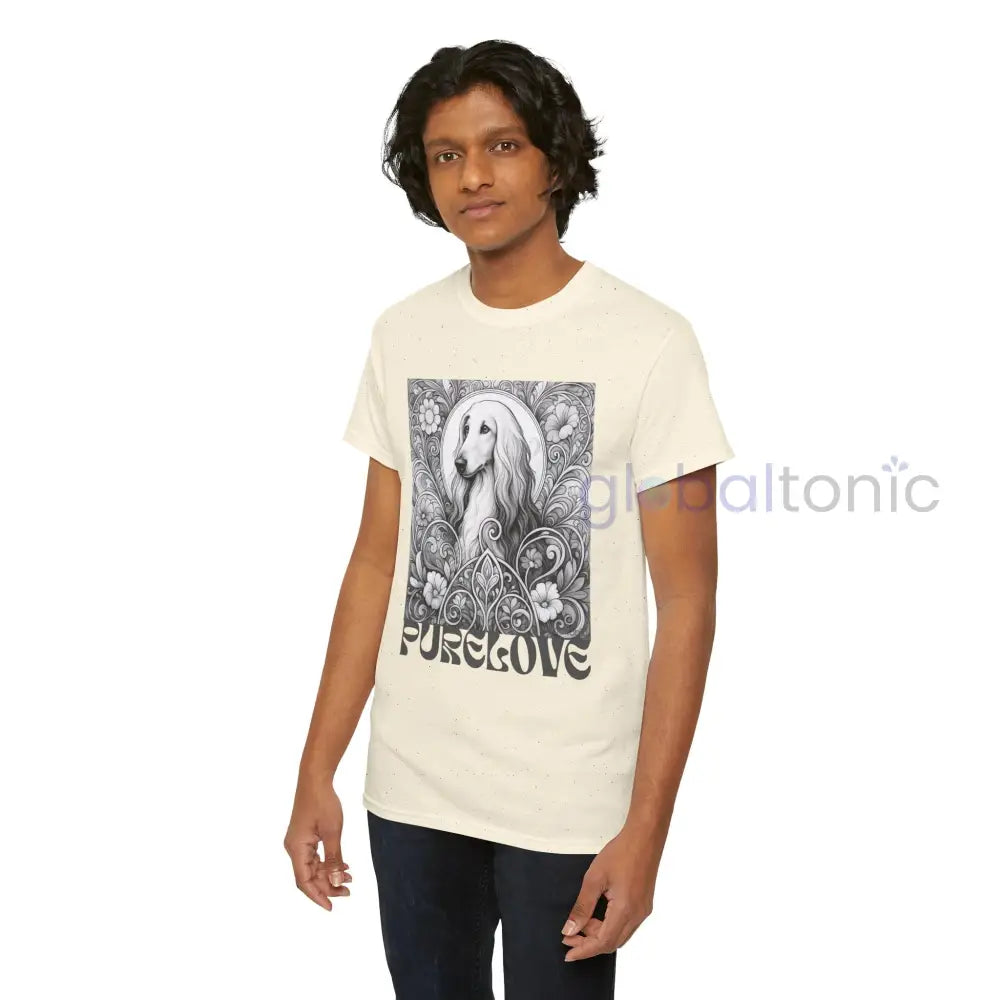 Afghan Vintage Unisex Cotton Tee for Dog Lovers (Black & White) T-Shirt