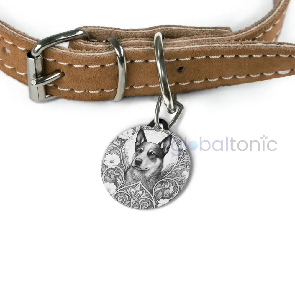 Australian Blue Heeler Dog Tag (Black & White) - Vintage Design Gift for Dog Lovers & Pet Owners 1’’ Pets