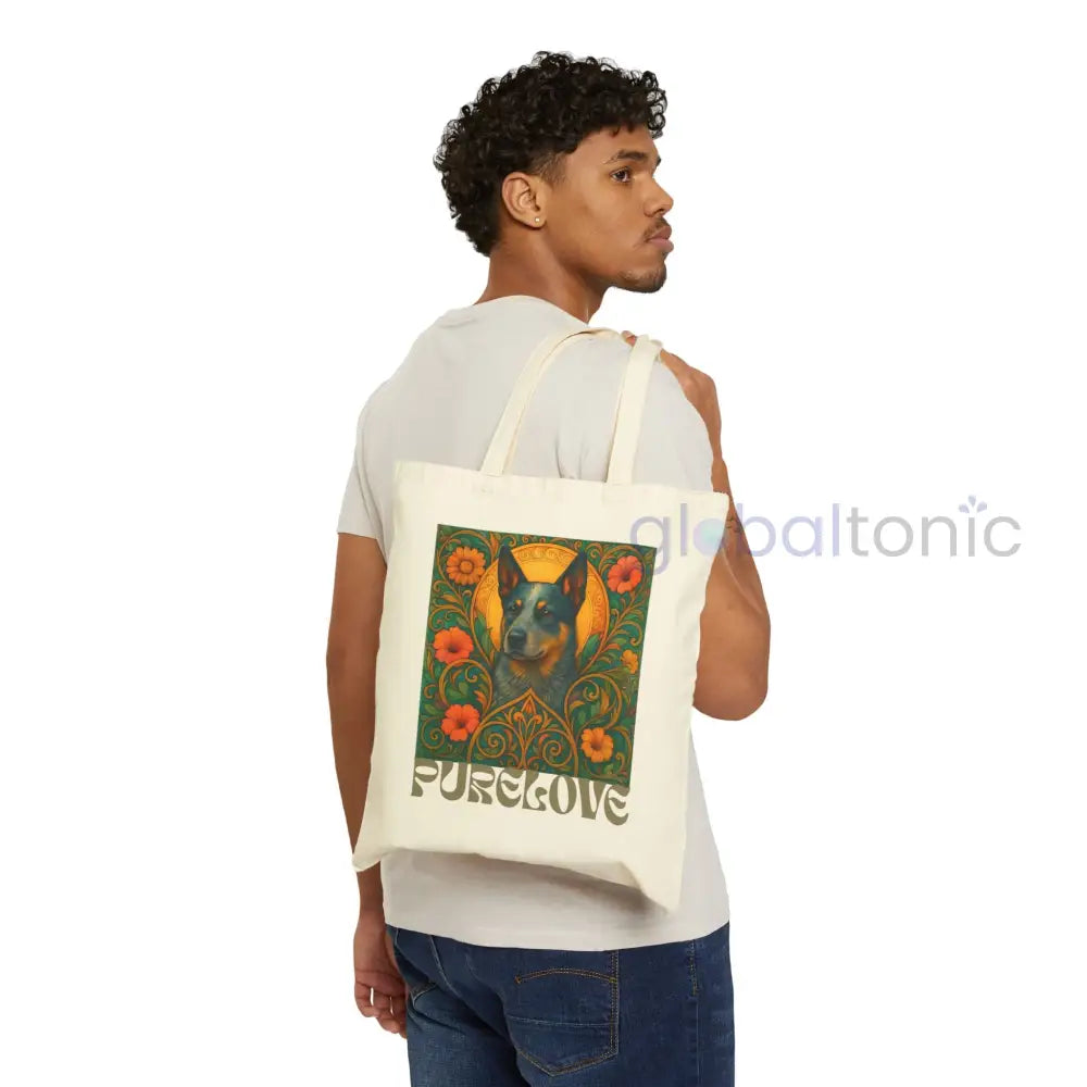 Australian Blue Heeler Vintage Dog-Lovers Cotton Canvas Tote Bag - Unique Artistic Durable Bags
