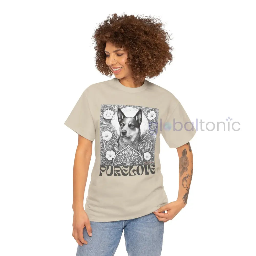 Australian Blue Heeler Vintage Unisex Cotton Tee for Dog Lovers (Black & White) T-Shirt