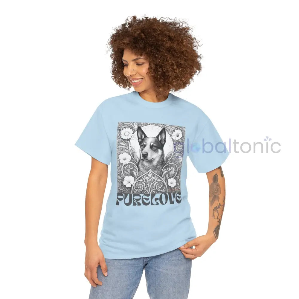 Australian Blue Heeler Vintage Unisex Cotton Tee for Dog Lovers (Black & White) T-Shirt