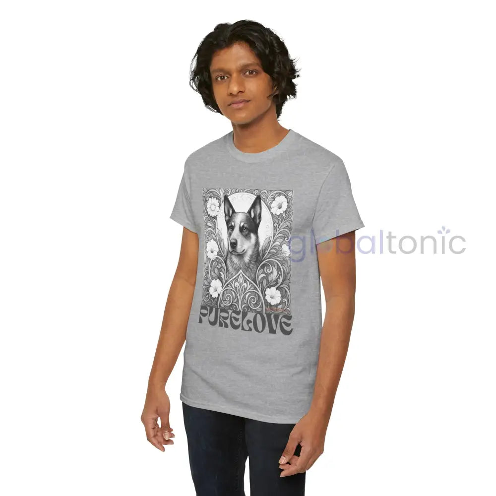 Australian Blue Heeler Vintage Unisex Cotton Tee for Dog Lovers (Black & White) T-Shirt