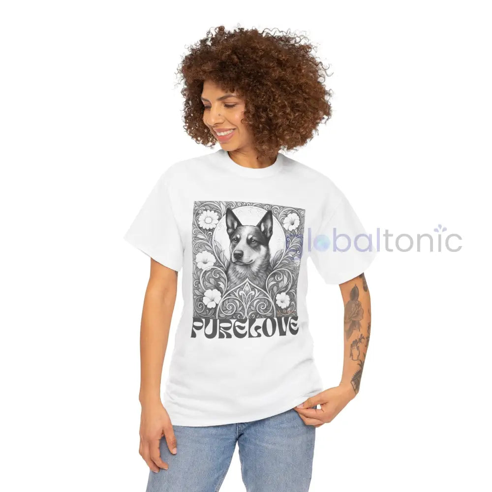 Australian Blue Heeler Vintage Unisex Cotton Tee for Dog Lovers (Black & White) T-Shirt