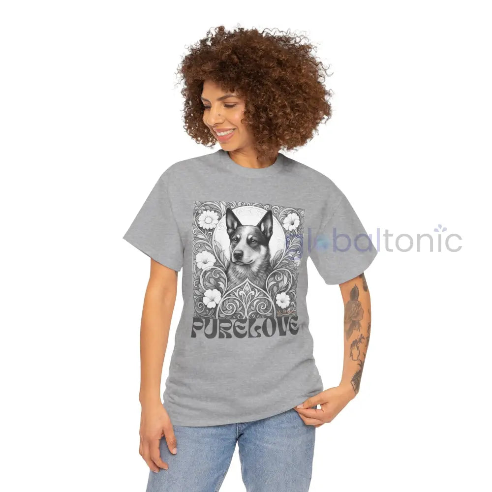 Australian Blue Heeler Vintage Unisex Cotton Tee for Dog Lovers (Black & White) T-Shirt