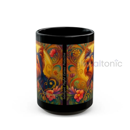 Australian Terrier Dog Lover Black Mug – Vintage Pet Themed Cup for Gifts & Home Decor 15oz Mug