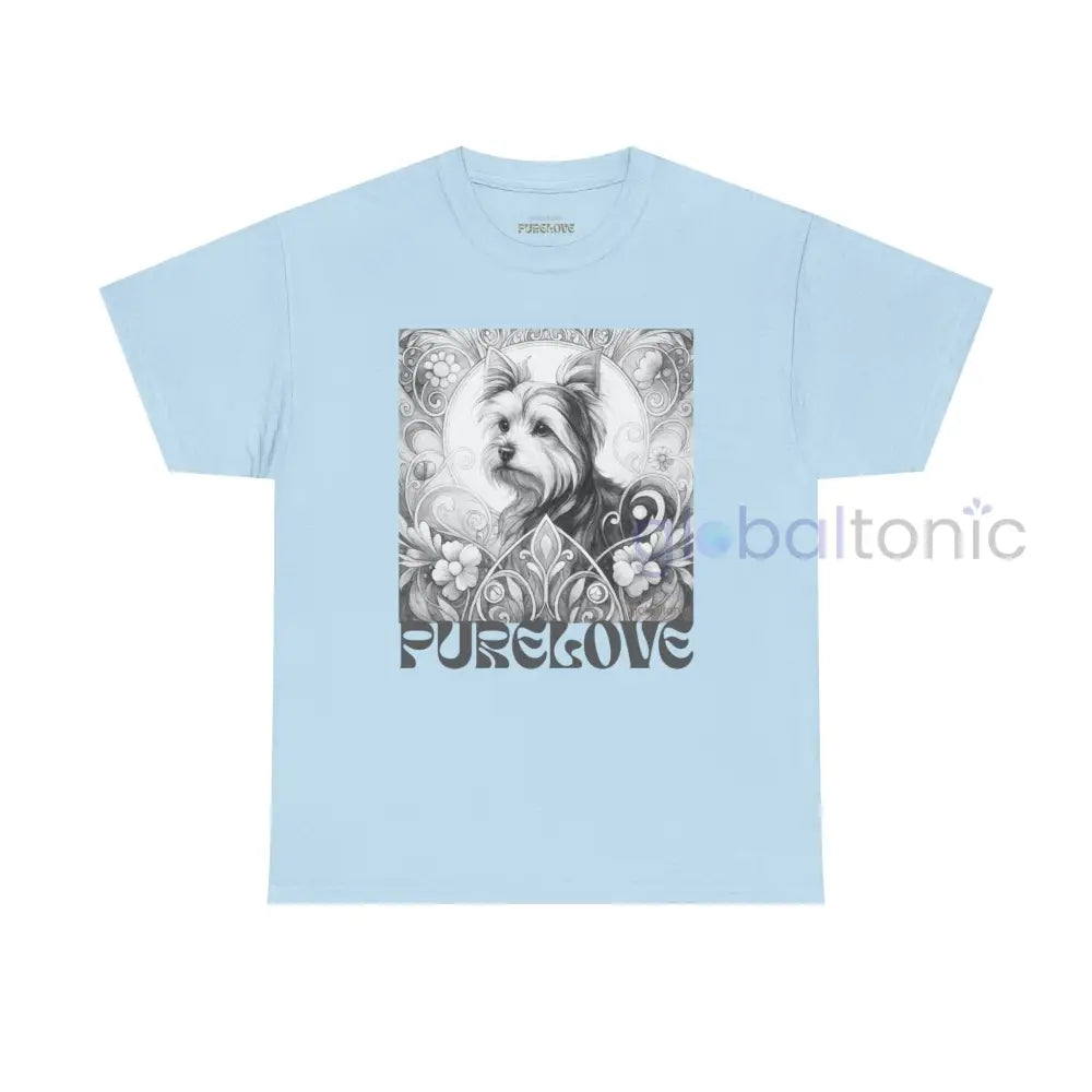 Australian Terrier Vintage Unisex Cotton Tee for Dog Lovers (Black & White) Light Blue / S T-Shirt