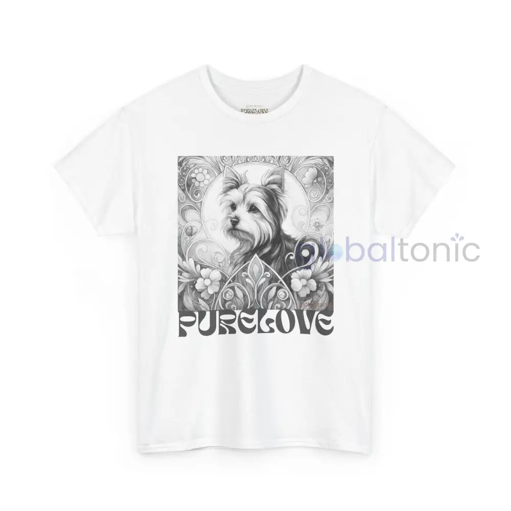 Australian Terrier Vintage Unisex Cotton Tee for Dog Lovers (Black & White) White / S T-Shirt