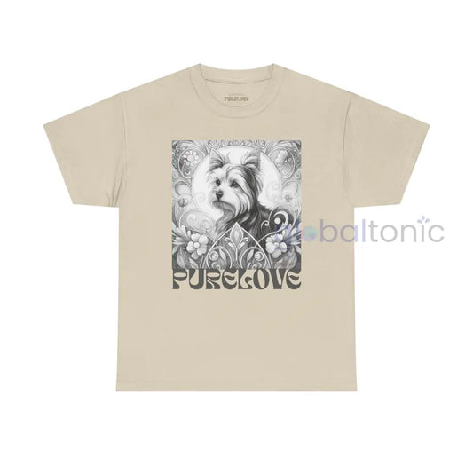 Australian Terrier Vintage Unisex Cotton Tee for Dog Lovers (Black & White) Sand / S T-Shirt