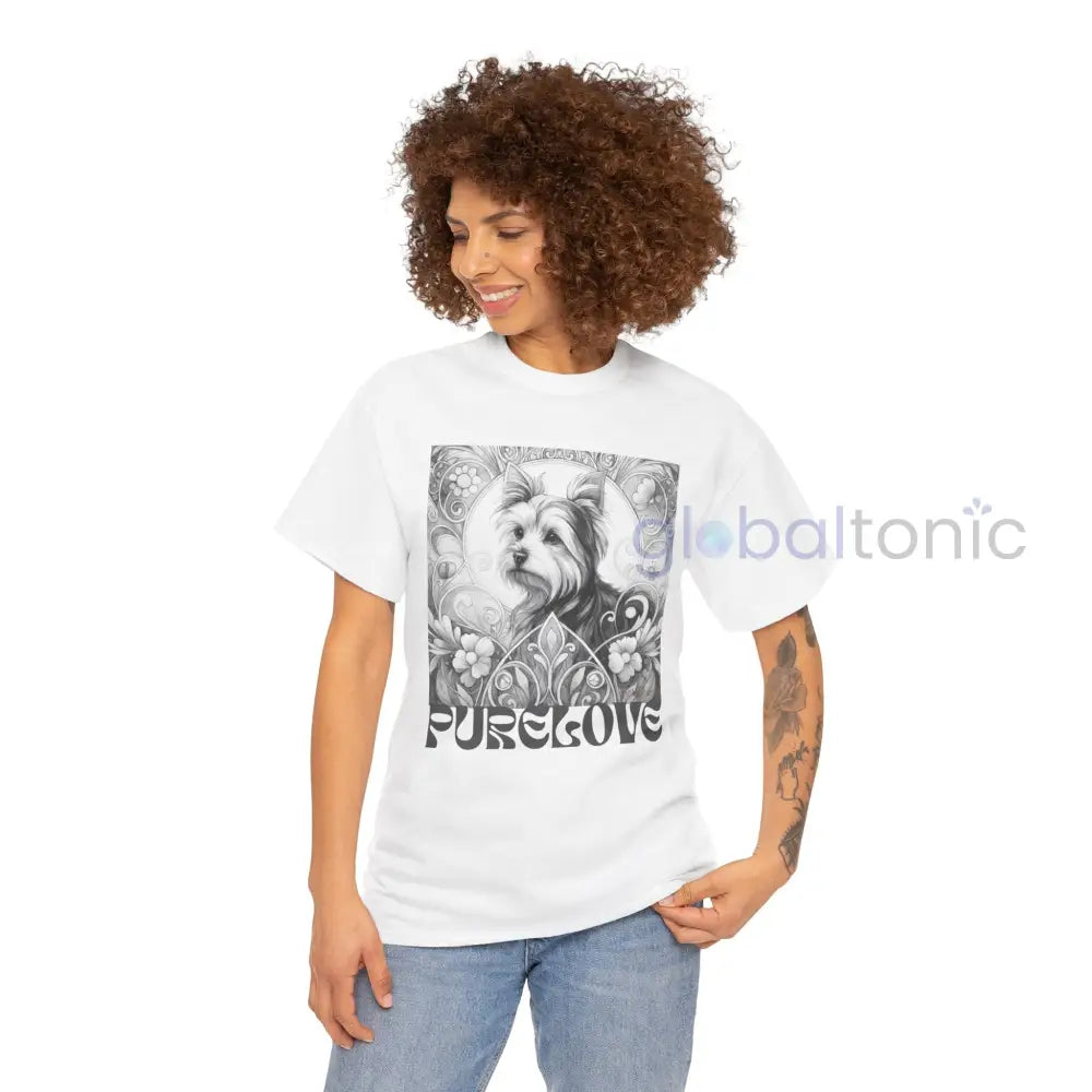 Australian Terrier Vintage Unisex Cotton Tee for Dog Lovers (Black & White) T-Shirt