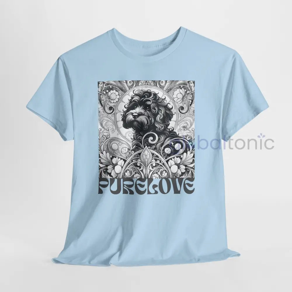 Black Cavapoo (Cavoodle) Vintage Unisex Cotton Tee for Dog Lovers (Black & White) T-Shirt
