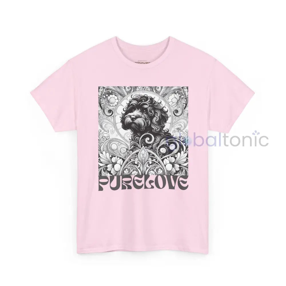 Black Cavapoo (Cavoodle) Vintage Unisex Cotton Tee for Dog Lovers (Black & White) T-Shirt