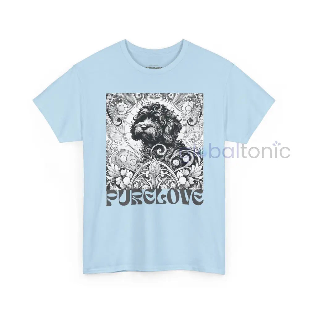 Black Cavapoo (Cavoodle) Vintage Unisex Cotton Tee for Dog Lovers (Black & White) T-Shirt