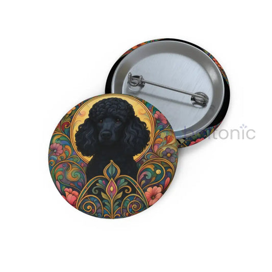 Black Poodle Dog Pin Button - Vintage Design Gift for Dog Lovers & Pet Owners 1.25’’ Accessories