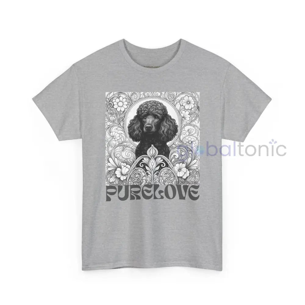 Black Poodle Vintage Unisex Cotton Tee for Dog Lovers (Black & White) T-Shirt