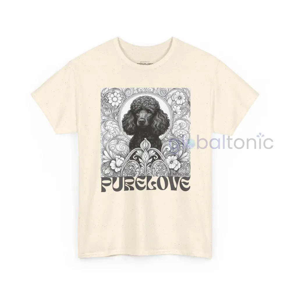 Black Poodle Vintage Unisex Cotton Tee for Dog Lovers (Black & White) T-Shirt