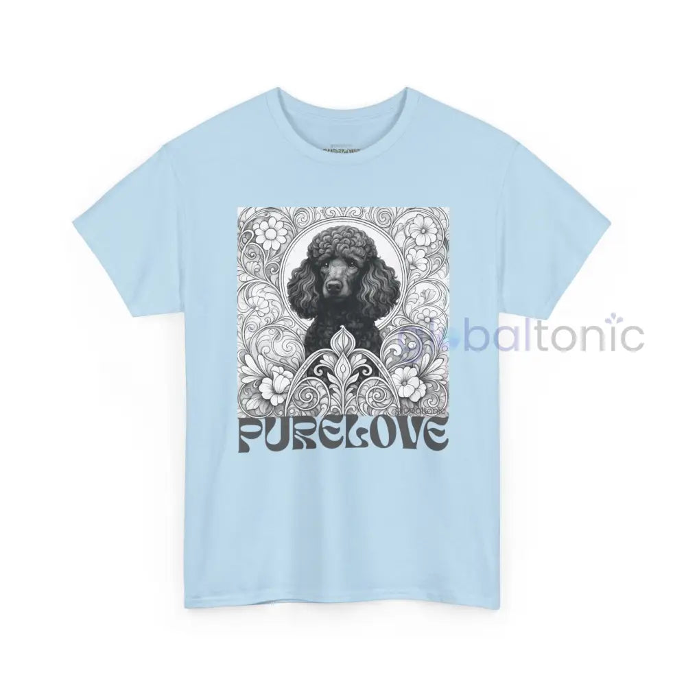 Black Poodle Vintage Unisex Cotton Tee for Dog Lovers (Black & White) T-Shirt