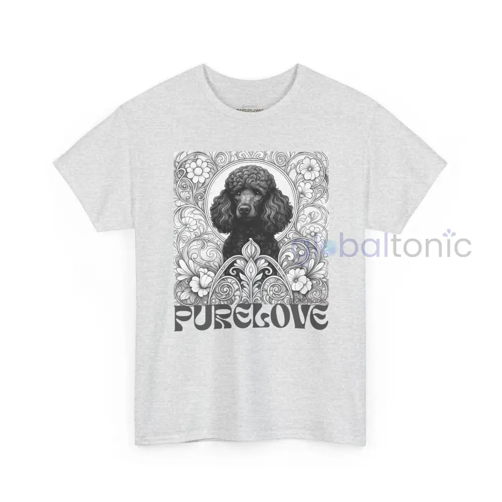 Black Poodle Vintage Unisex Cotton Tee for Dog Lovers (Black & White) T-Shirt