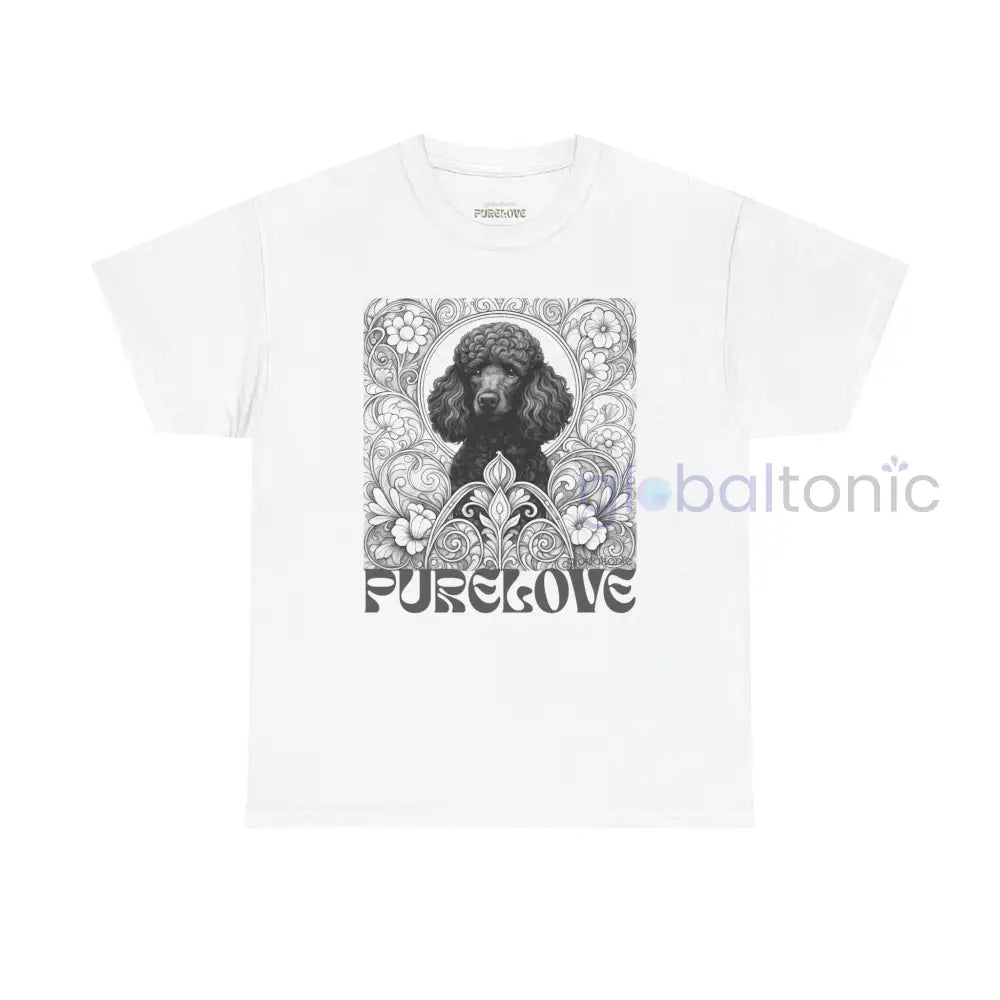 Black Poodle Vintage Unisex Cotton Tee for Dog Lovers (Black & White) T-Shirt