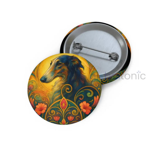 Borzoi Dog Pin Button - Vintage Design Gift for Dog Lovers & Pet Owners 1.25’’ Accessories