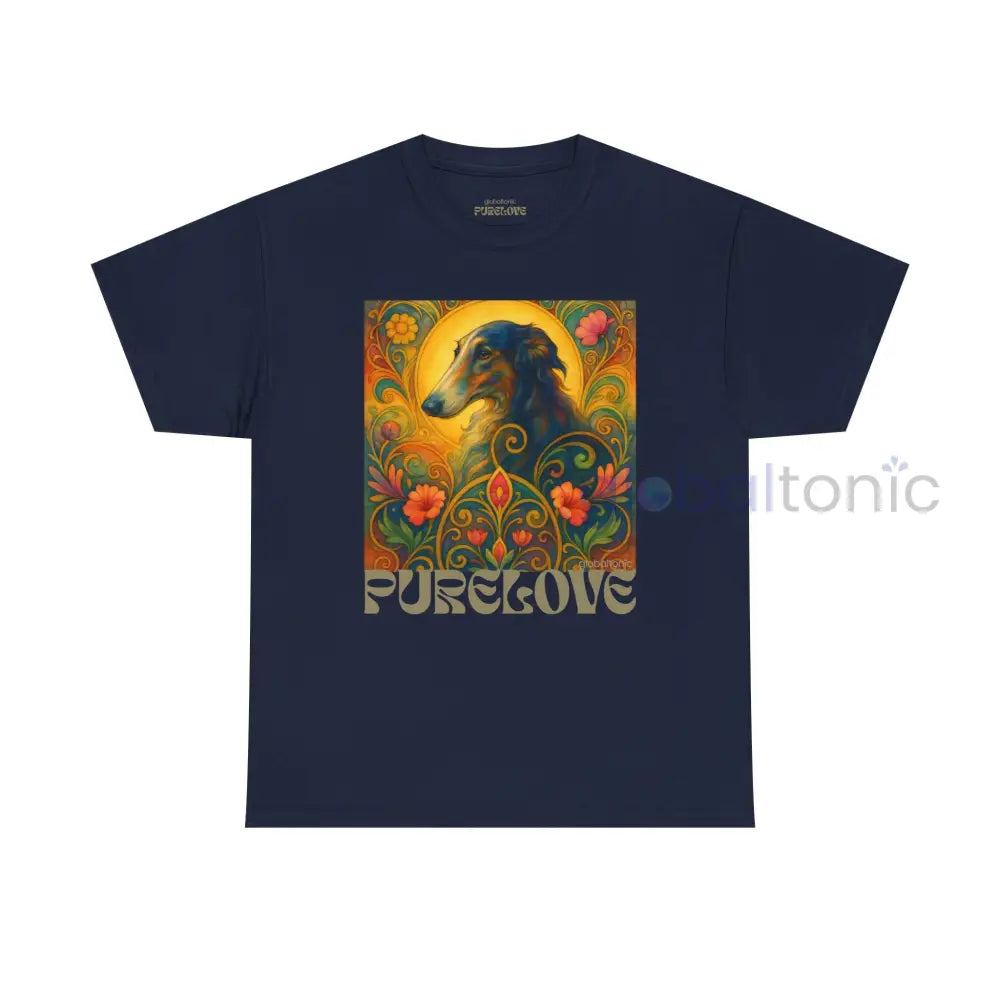 Borzoi Vintage Graphic T-Shirt – Unisex Cotton Tee for Dog Lovers Navy / S T-Shirt