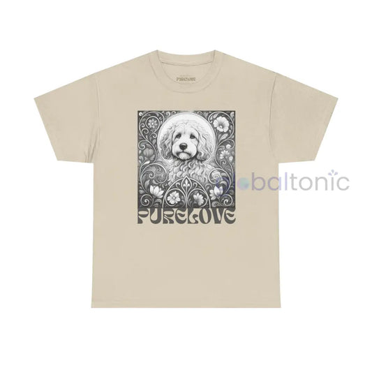 Cockapoo (Spoodle) Vintage Unisex Cotton Tee for Dog Lovers (Black & White) Sand / S T-Shirt