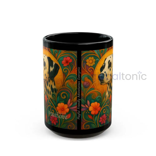 Dalmatian Dog Lover Black Mug – Vintage Pet Themed Cup for Gifts & Home Decor 15oz Mug