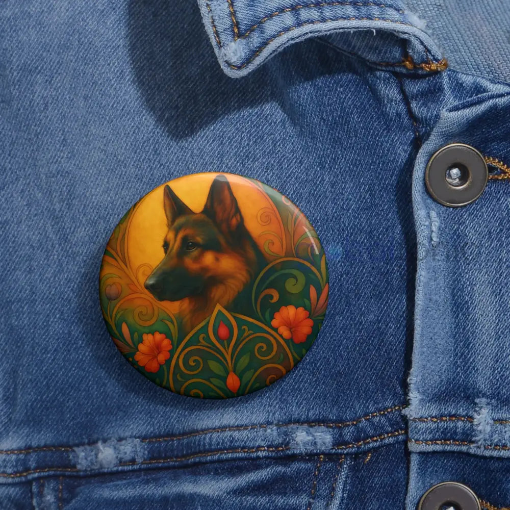German Shepherd Dog Pin Button - Vintage Design Gift for Dog Lovers & Pet Owners Accessories